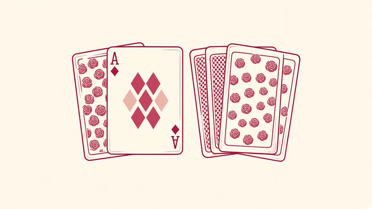 Rose illustration of two baccarat hands