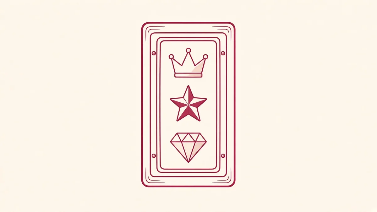 Rose illustration of a slot reel with a crown symbol